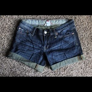 Lucky Brand Dark Blue Denim Cuff Shorts Size 4/27
